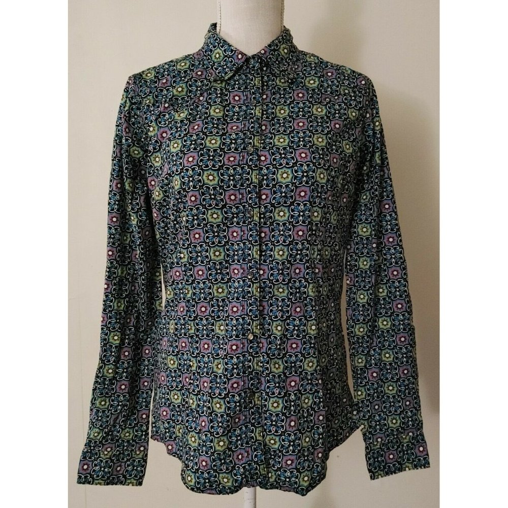 Wrangler Western Cowgirl Diamond Snap Shirt Womens sz M Psychedelic Rodeo Wear